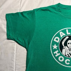 Bullzerk Dallas Hockey T Shirt Mens Large Green Graphic Goalie Mask Tee