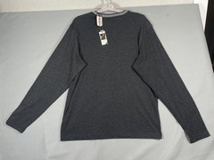 Cremieux Shirt Mens Medium Gray Long Sleeve V-Neck Tagless Tee T-Shirt Jersey