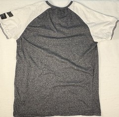 Free Planet Men’s L Gray with White Sleeve Military Style Decal T-Shirt Cotton