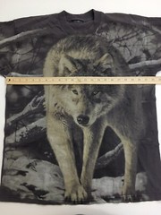 Wolves Wolf Pack T-Shirt Howling All Over 2 Sided Print Wilderness Tee Mens Sz L