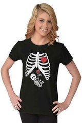 Spooky Halloween Maternity Skeleton Xray Graphic T Shirts for Women T-Shirts