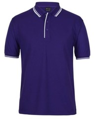Jb’s wear Adults Contrast Polo Shirts with UPF Protection Straight hem W/ Split