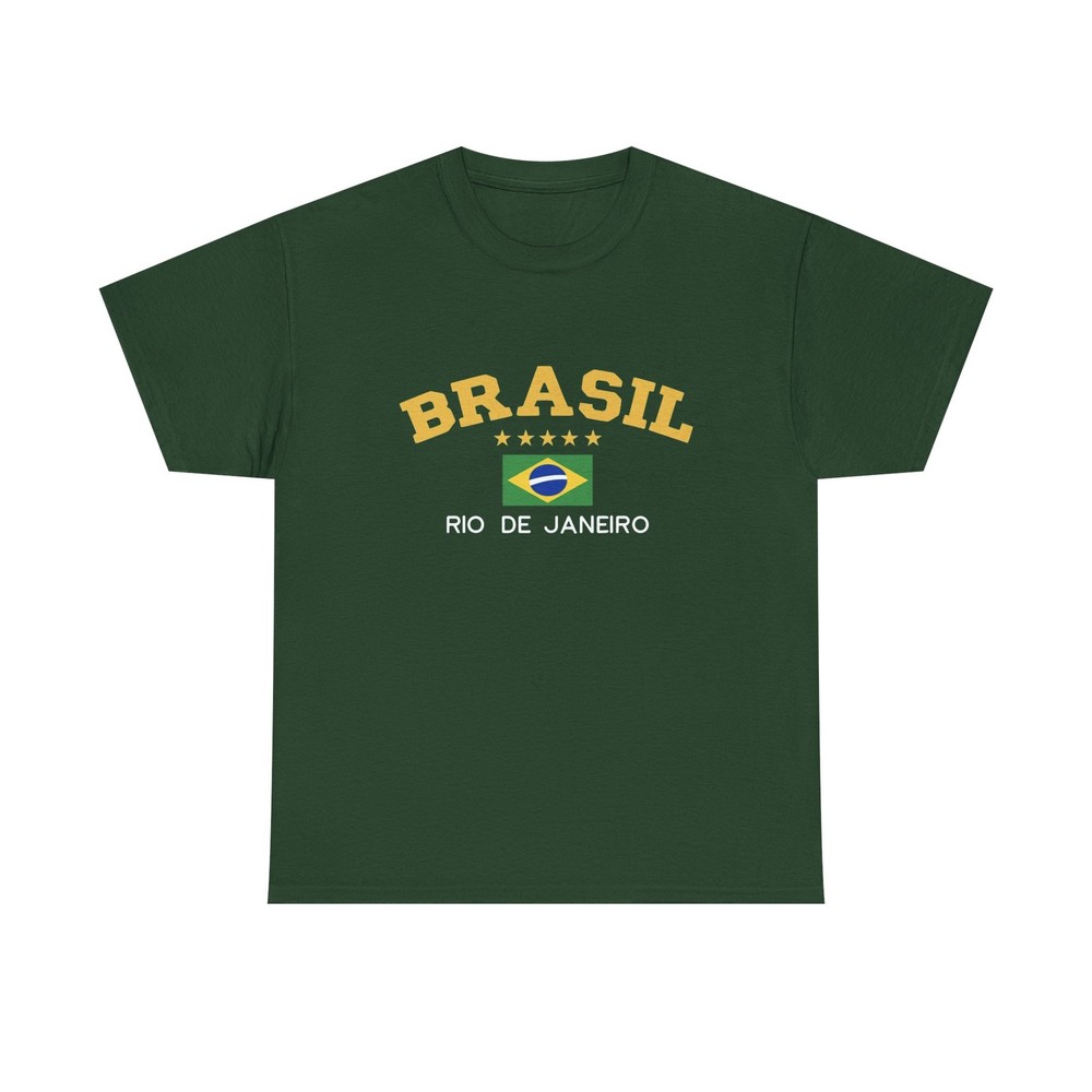 Brasil Rio Classic T Shirt, Original Brasil Forest Green Top