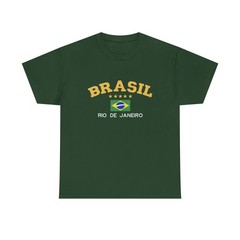 Brasil Rio Classic T Shirt, Original Brasil Forest Green Top
