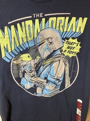 Star Wars Mandalorian Mando & Grogu Navy T-Shirt Size S (34-36) new With Tags