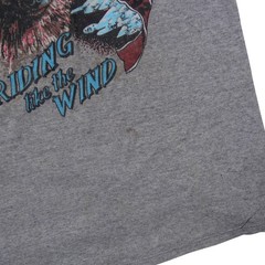 Vintage 1992 Stugis Rally XL “Riding like the Wind” Wolf Graphic T Shirt Gray