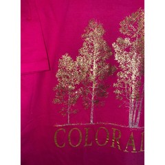 Vintage Colorado Tree Shirt Gold Trees Single Stitched Pink Tee VTG 90s Large