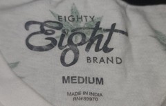 Men’s Medium White Marijuana Hemp Leaf Pattern by EIGHTY EIGHT BRAND