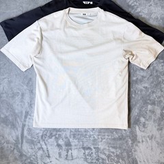 Uniqlo Airism Cotton Oversized T-Shirt Bundle Mens Large 4 Pack Neutrals