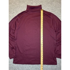 Eddie Bauer Vintage Turtleneck Shirt Large Burgundy Made in USA Cotton Blend