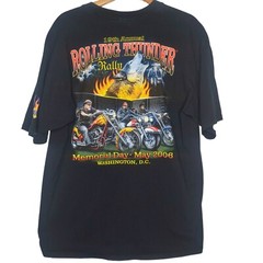 Rolling Thunder Motorcycle Rally Shirt XL 2006 Black Washington DC Wolf Biker