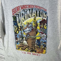 Vintage 90s Bear Whiz Beer The Urinator Terminator Parody T-Shirt Joke Men’s 2XL