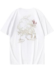 Niepce Men’s Gallant Lion Embroidery Tee Japanese Streetwear T-Shirt