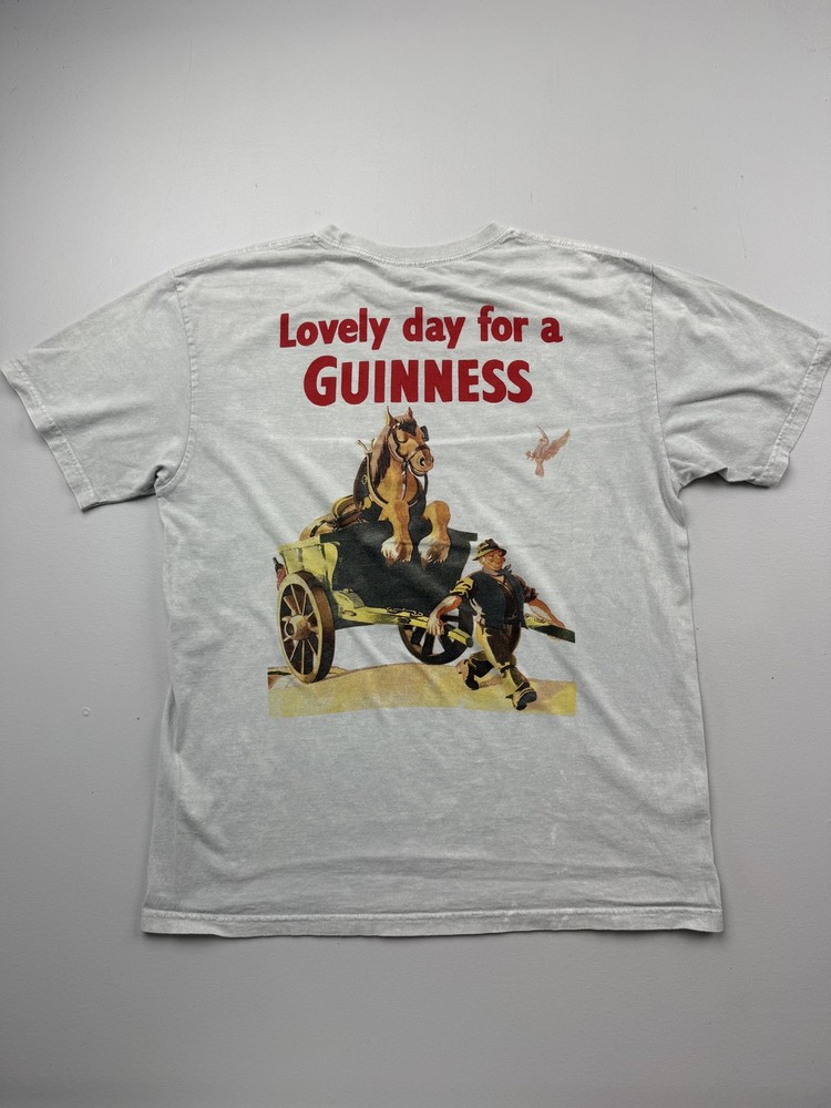 Guinness Shirt Mens Large Gray Lovely Day For A Guinness Graphic Tee Irish Beer