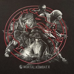 Vintage Delta T-Shirt Mens XL Black Mortal Kombat X Fighting Video Games Graphic
