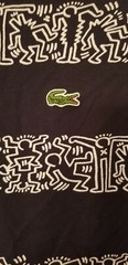 Lacoste X Keith Haring Shirt Navy White Alligator Logo RARE Collab Size Large