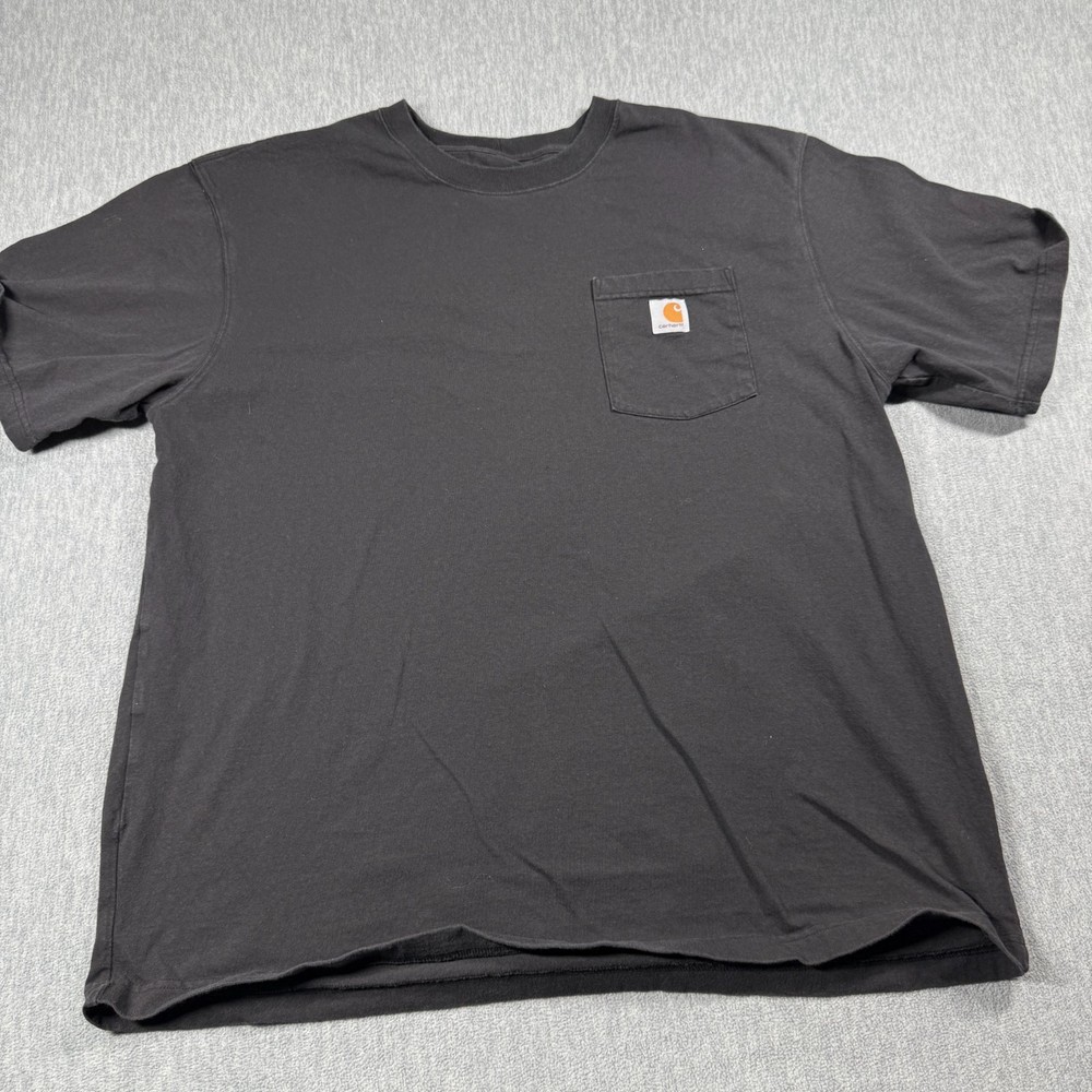 Carhartt Shirt Mens XL Black Loose Fit Workwear Pocket Short Sleeve Crewneck Tee