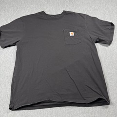Carhartt Shirt Mens XL Black Loose Fit Workwear Pocket Short Sleeve Crewneck Tee