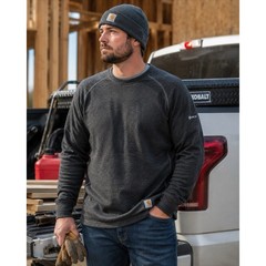 Carhartt Force Heavyweight Thermal Crew Shirt 3XL Tall Gray Fleece Workwear