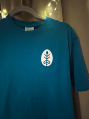 Comfort Colors Unisex Blue Graphic Logo Crew Neck Short Sleeve T-Shirt One Size
