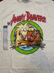 NWT-Nickelodeon THE ANGRY BEAVERS Ripple Junction Beige Graphic Tee
