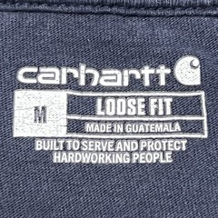 Carhartt T Shirt Mens M Blue Loose Fit Spellout Logo Long Sleeve Tee