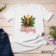 Beautiful and Festive Holiday Candle Graphic Funny Christmas Unisex T-shirt