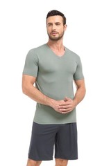 Men’s Undershirt Bamboo Rayon V-Neck T-Shirts Short Sleeve Tagless Tees Slim …