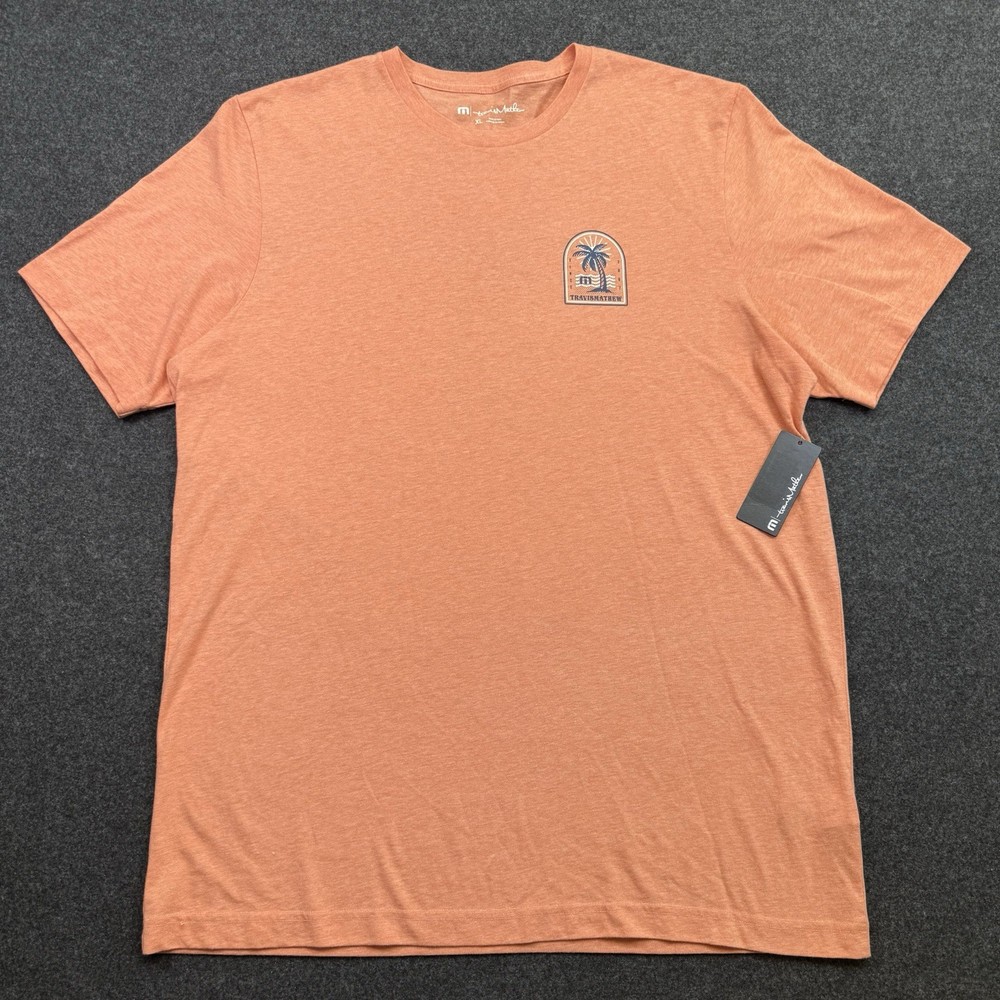 NWT Travis Mathew Graphic T Shirt Mens XL Soft Spanish Villa Crew Orang Golf