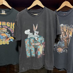Vintage 90s Harley Davidson Sun Faded Single Stitch T Shirt Looney Tunes Taz XL