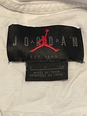 Nike Air Jordan Stylish White T-Shirt In Size Small With Nike Jordan Patches