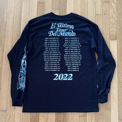 Bad Bunny El Ultimo Tour Del Mundo Shirt Mens L Concert Long Sleeve Flames