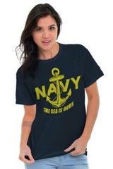 Military Navy Seal Anchor The Sea is Ours Womens or Mens Crewneck T Shirt Tee