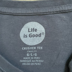 Life is Good Shirt Mens Size Large Blue Great Wolf Lodge Water Slide Long Sleeve