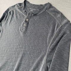 Sable Stone Mens 3 button Henley Long Sleeve Heathered Grey XL Heritage Coastal