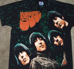 VINTAGE 90’s THE BEATLES RUBBER SOUL HANES ALL OVER PRINT AOP ROCK SHIRT L