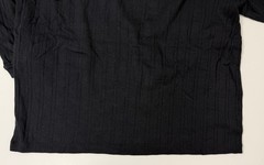 Vintage Ribbed Mock Neck Shirt Men XL Stretchy Minimal Preppy Black Rayon Cotton