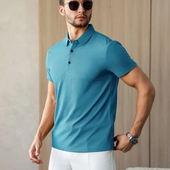 Men’s Breathable Solid Color Polo Shirt Summer Casual Business Top Tee Gift