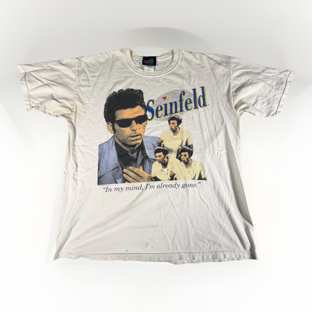 Vintage Seinfeld Kramer T-Shirt Size XL Distressed Stained In My Mind Gone