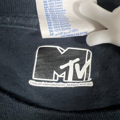 Port & Company Mtv Music Television T Shirt Men XL Black Cotton Logo Print Retro