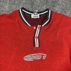 Vintage And 1 Shirt Mens XXL Henley Terry Cloth 90s Y2K Basketball Street Ball