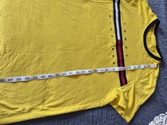 Yellow Tommy Hilfiger Cotton Signature Stripe T Shirt With Logo Stripes…