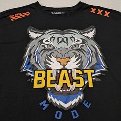 Beast Mode Tiger Embroidered Graphic Print Tee Black Pike T-Shirt Men’s Size 2XL