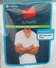 NOS Hanes ~ Ultimate Comfort Soft V Neck Tagless Shirts Mens Large 42″-44″