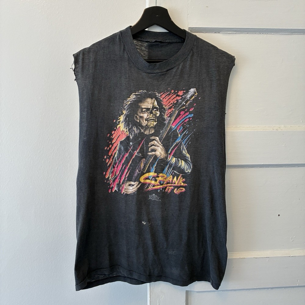 Vtg 3D Emblem Just Brass Crank It Up 1989 T Shirt Size M/L