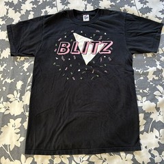 Vtg 90s Jerzees Single Stitch T Shirt Mens L Neon Blitz Made in USA Rare 20×28.5