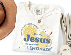 Comfort Colors Men’s S Cotton Jersey Crewneck Graphic Tee Jesus Lemonade