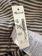 NWT Madewell Mens Garment Dyed Allday Crewneck Tee Green Stripe Size Large NM162