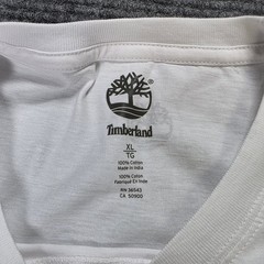 Timberland 100% Cotton Graphic T-Shirt Men’s Size XL White Casual Outdoors New
