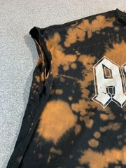 ASOS AC/DC T-Shirt Mens Small Black Brown Tie Dye Sleeveless Grunge Retro Rock